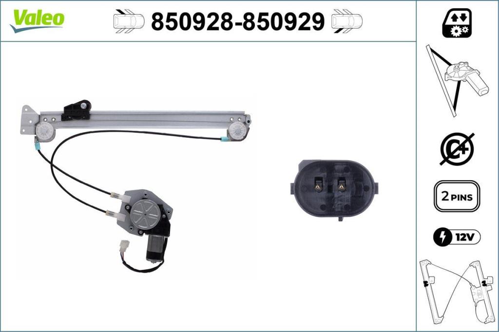 Mécanisme de lève-vitre (Mécanisme de lève-vitre) VALEO 850928